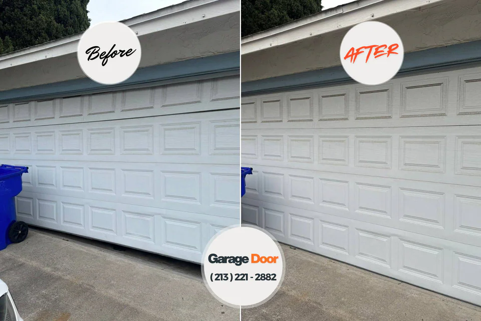 Before and after: garage door repair Weedsport, NY